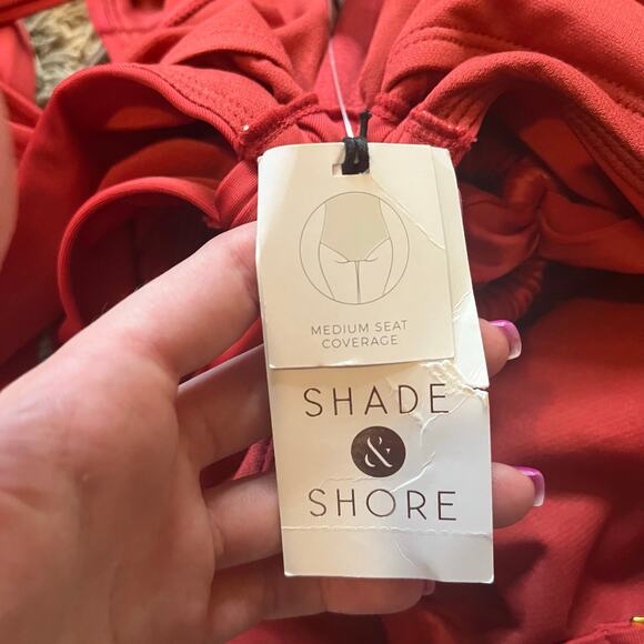 NWT! Shade & Shore Red One Piece Women's Swimsuit Size Large (12-14) - Picture 5 of 13